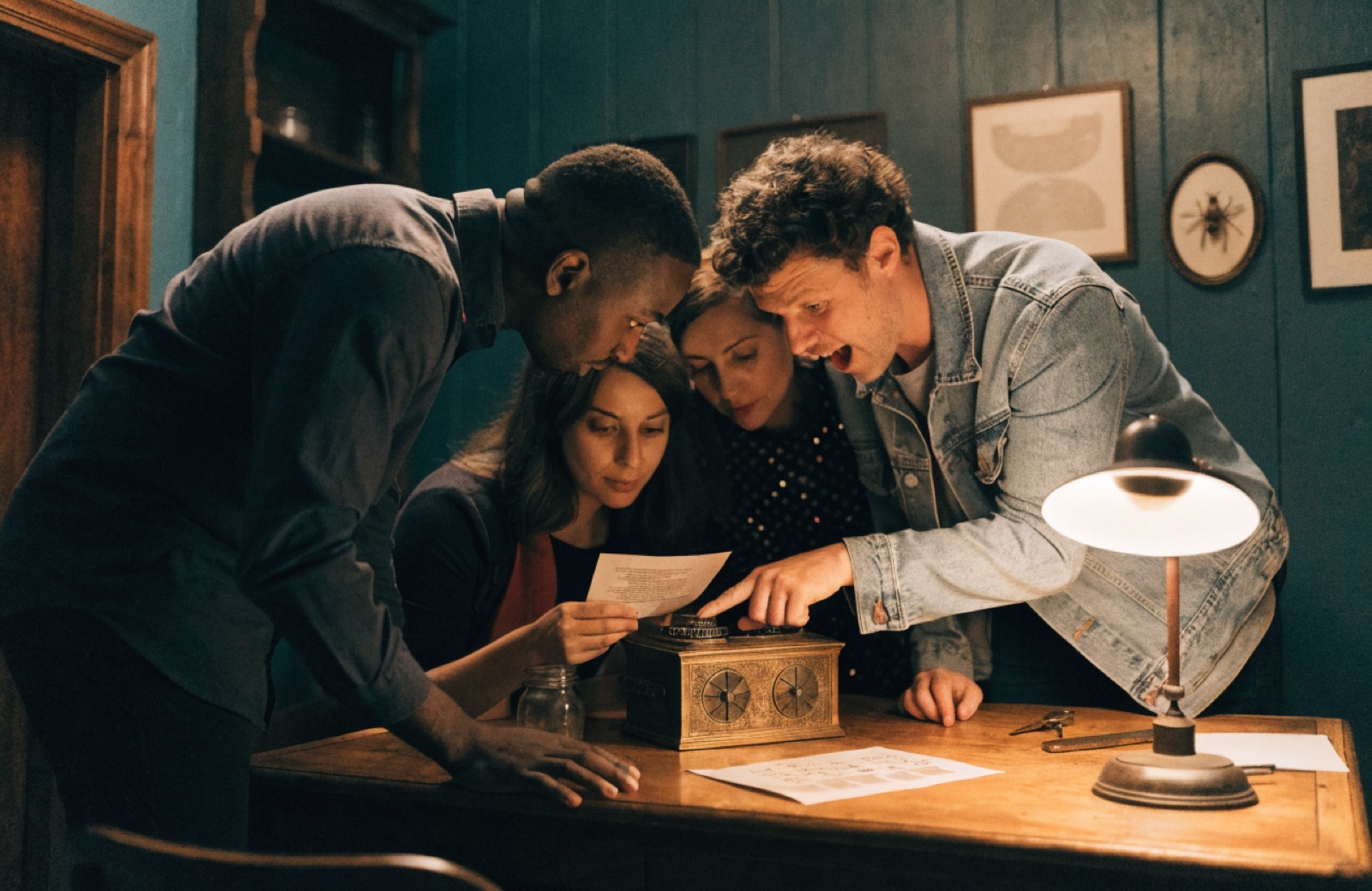 Ein Team löst gemeinsam ein Rätsel im Escape Room Nürnberg