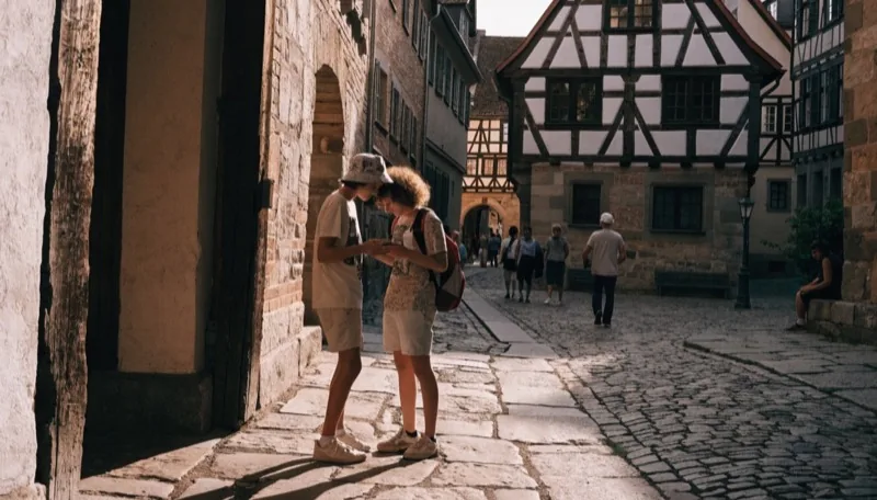Touristen in der Nürnberger Altstadt